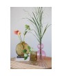 Chartreuse Glass Vase with Face – Unique Decorative Accent
