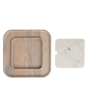 Mango Wood & Marble Serving Board Set – Elegant & Functional