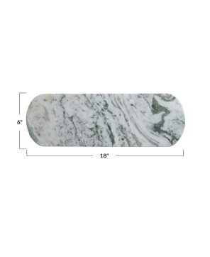 18" Oval Marble Cheese/Serving Board – Unique Green Mélange Design