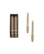 Ivory Pleated Taper Candles w/ Urn Base – Set of 2