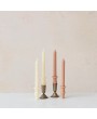 Ivory Pleated Taper Candles w/ Urn Base – Set of 2
