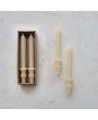 Ivory Pleated Taper Candles w/ Urn Base – Set of 2