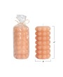 Nude Hobnail Pillar Candle – Unscented, Elegant, Textured Design