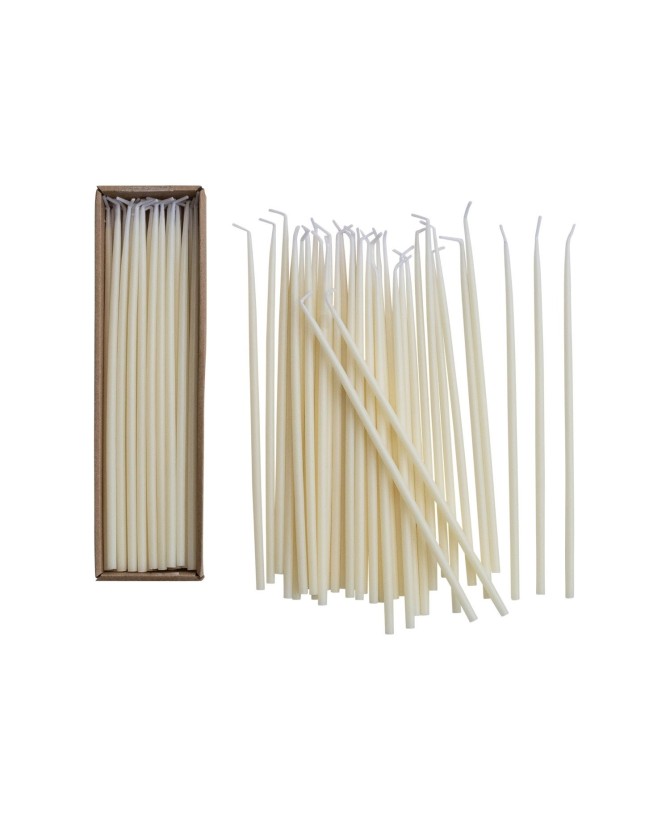 Unscented Thin Taper Candles – Set of 36 Ivory Candles for Events