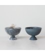Hobnail Footed Bowl Candle – 3 Wick Unscented Teal Centerpiece