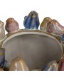 Stoneware Planter with Birds on Rim – Reactive Glaze