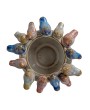 Stoneware Planter with Birds on Rim – Reactive Glaze
