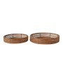 Hand-Woven Rattan Trays – Natural Decorative Set of 2 for Home Décor