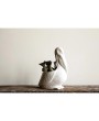 Elegant White Ceramic Pelican Planter – Coastal & Garden Décor