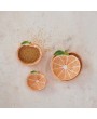 Hand-Painted Stoneware Clementine Measuring Cups – Set of 4