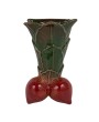 Vintage Radish Shaped Stoneware Wall Vase – Green & Red
