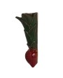 Vintage Radish Shaped Stoneware Wall Vase – Green & Red