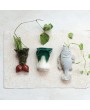 Vintage Radish Shaped Stoneware Wall Vase – Green & Red