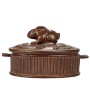 25 oz. Stoneware Rabbit Baker – Rustic Reactive Glaze Finish