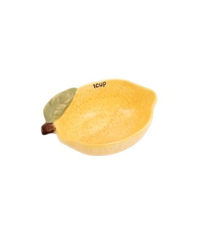 Hand-Painted Stoneware Lemon Measuring Cups, Set of 4