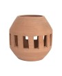 Handmade Terra-cotta Planter/Candle Holder with Cut-Outs