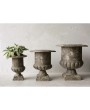 Distressed Metal Urns, Set of 3 - Rustic Vintage Planters
