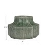 Terra-cotta Vase/Planter with Embossed Lines, Green – Holds 5" Pot