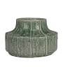 Terra-cotta Vase/Planter with Embossed Lines, Green – Holds 5" Pot