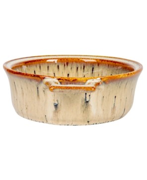 Rustic Stoneware Brie Baker Set with Bamboo Spreaders – Set of 2