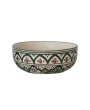Hand-Painted Stoneware Bowl – Food Safe, Cream, Brown & Green