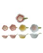 Hand-Painted Stoneware Flower Prep Bowls – Set of 4, Multi-Color