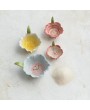 Hand-Painted Stoneware Flower Prep Bowls – Set of 4, Multi-Color