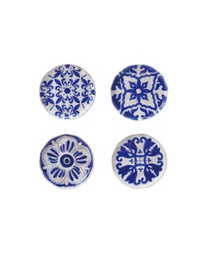 Hand-Painted Stoneware Plate – Blue & White, 4 Unique Styles