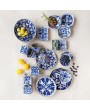 Hand-Painted Stoneware Plate – Blue & White, 4 Unique Styles