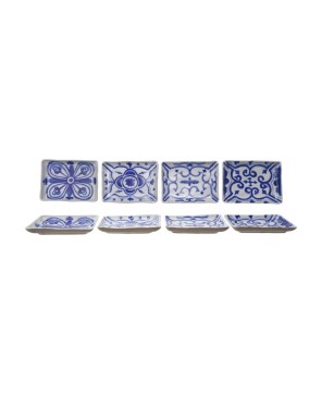 Hand-Painted Stoneware Plate – Blue & White, 4 Unique Styles