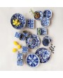 Hand-Painted Stoneware Plate – Blue & White, 4 Unique Styles
