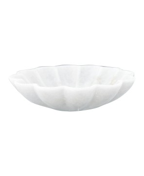 Carved Marble Flower-Shaped Dish – Elegant & Versatile Decor