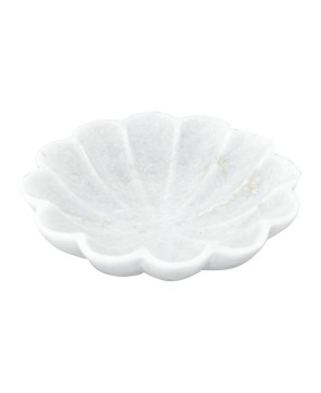Carved Marble Flower-Shaped Dish – Elegant & Versatile Decor
