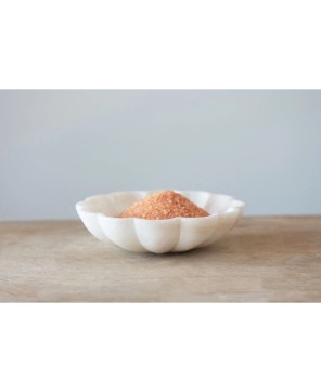 Carved Marble Flower-Shaped Dish – Elegant & Versatile Decor