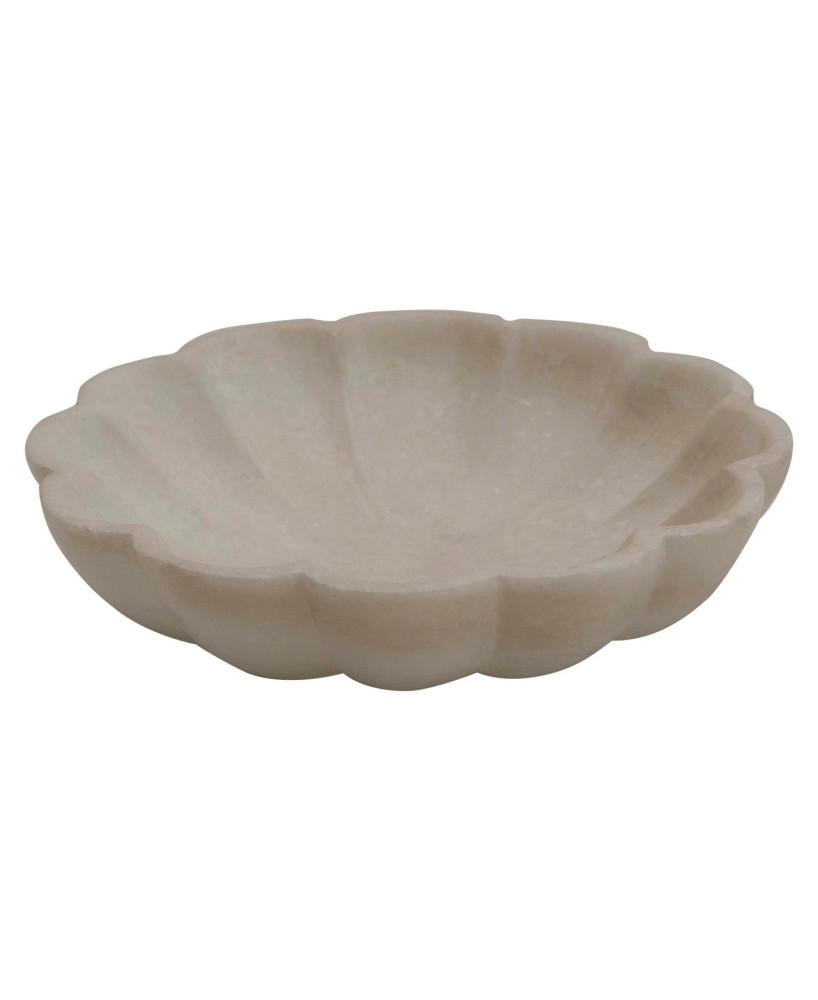 Carved Marble Flower-Shaped Dish – Elegant & Versatile Decor Carved Marble Flower-Shaped Dish – Elegant & Versatile Decor
