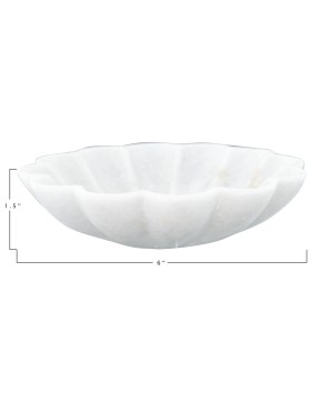 Carved Marble Flower-Shaped Dish – Elegant & Versatile Decor