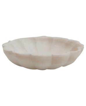 Carved Marble Flower-Shaped Dish – Elegant & Versatile Decor