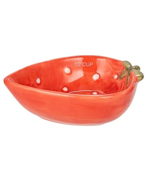 Hand-Painted Strawberry Shaped Measuring Cups – Set of 4