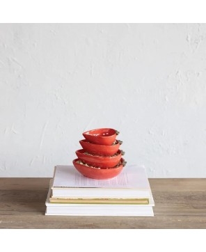 Hand-Painted Strawberry Shaped Measuring Cups – Set of 4