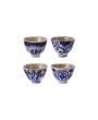 10 oz. Hand-Painted Stoneware Bowl/Teacup – Blue & White Crackle Glaze