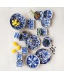 10 oz. Hand-Painted Stoneware Bowl/Teacup – Blue & White Crackle Glaze