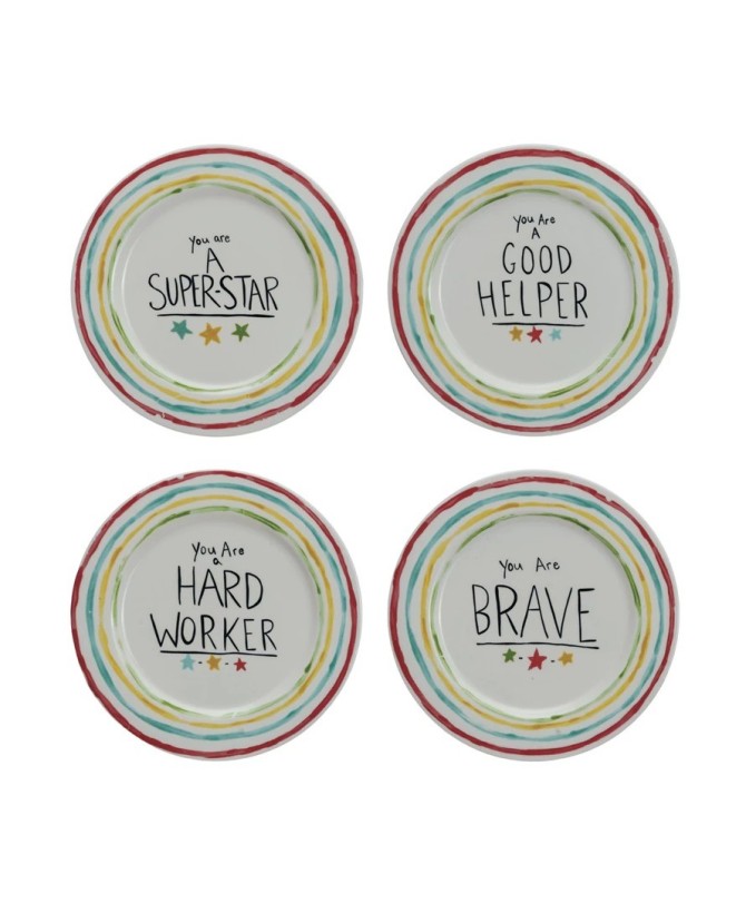 8" Stoneware Celebration Plate – Stars & Stripes, Food-Safe