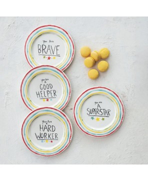 8" Stoneware Celebration Plate – Stars & Stripes, Food-Safe
