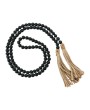 Paulownia Wood Bead Garland with Jute Tassels – Rustic Home Décor