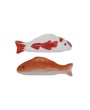 Stoneware Floating Koi Fish – Orange & White, Set of 2 Styles