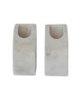 White Marble Vase/Container Bookends – Modern Set of 2