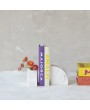 White Marble Vase/Container Bookends – Modern Set of 2