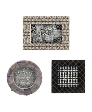 Resin & Bone Photo Frame – Black & Natural, 3 Styles