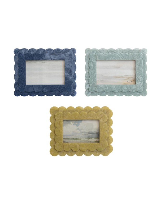 2-Layer Scalloped Photo Frame (4x6) – 3 Colors | Home Decor