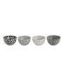 5" Black & White Stoneware Bowl – Gold Accents, 4 Styles
